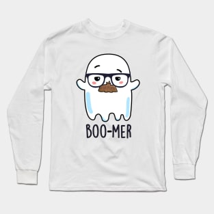 Boo-mer Cute Middle Aged Ghost Pun Long Sleeve T-Shirt